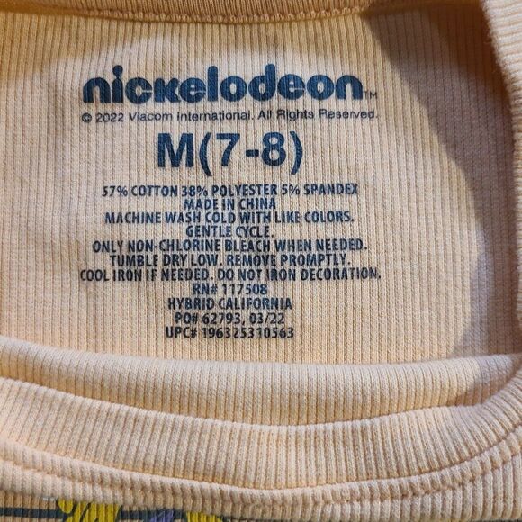 Nickelodeon Rugrats Girls Crop Tee M 7/8 Ribbed Graphic Scallop Hem Shirt - Picture 2 of 5